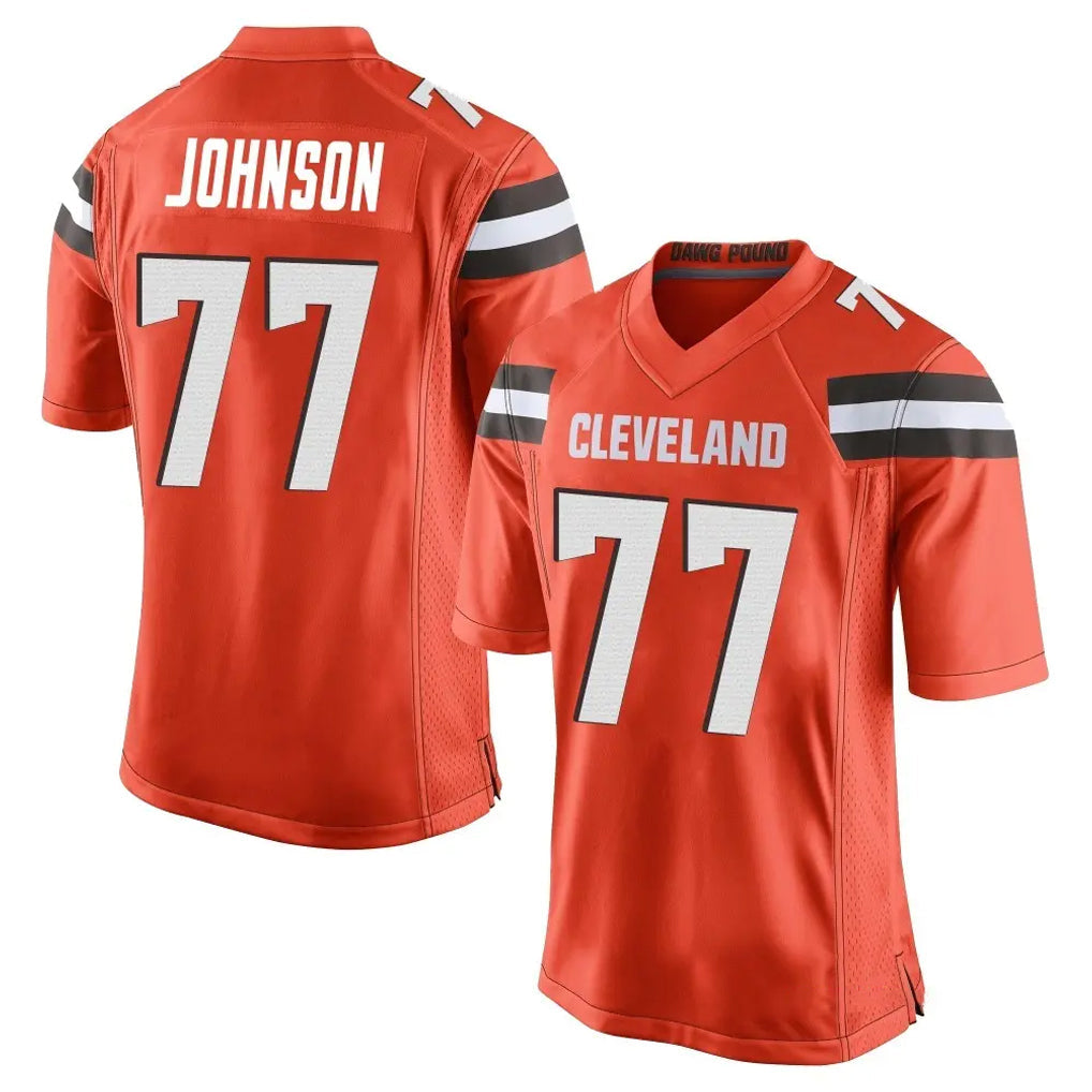 Friene C.Browns #77 Zion Johnson Player Orange Home Game Stitched Jerseys