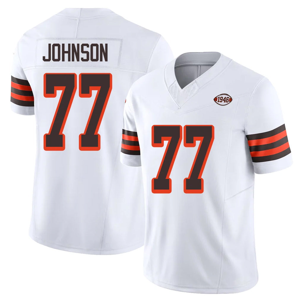 Friene C.Browns #77 Zion Johnson Player White Limited Vapor F.U.S.E. Alternate Game Stitched Jerseys