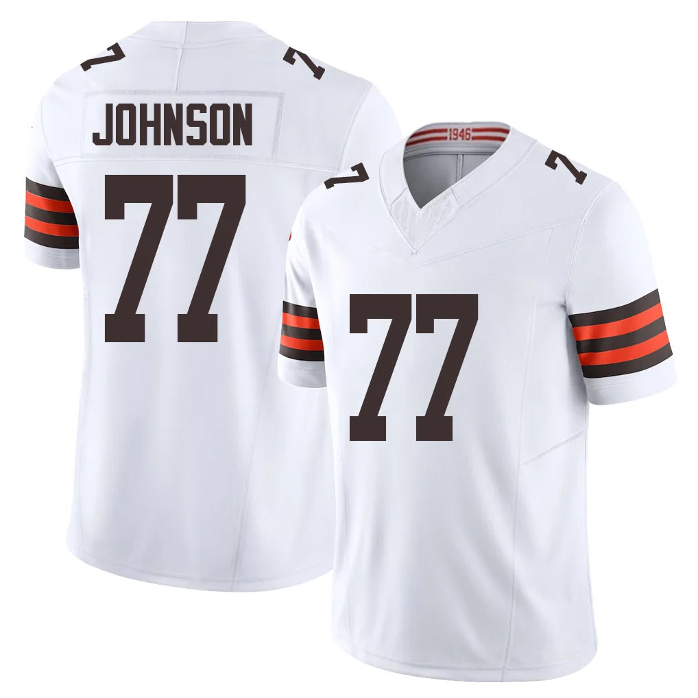 Friene C.Browns #77 Zion Johnson Player White Vapor F.U.S.E. Limited Home Game Stitched Jerseys
