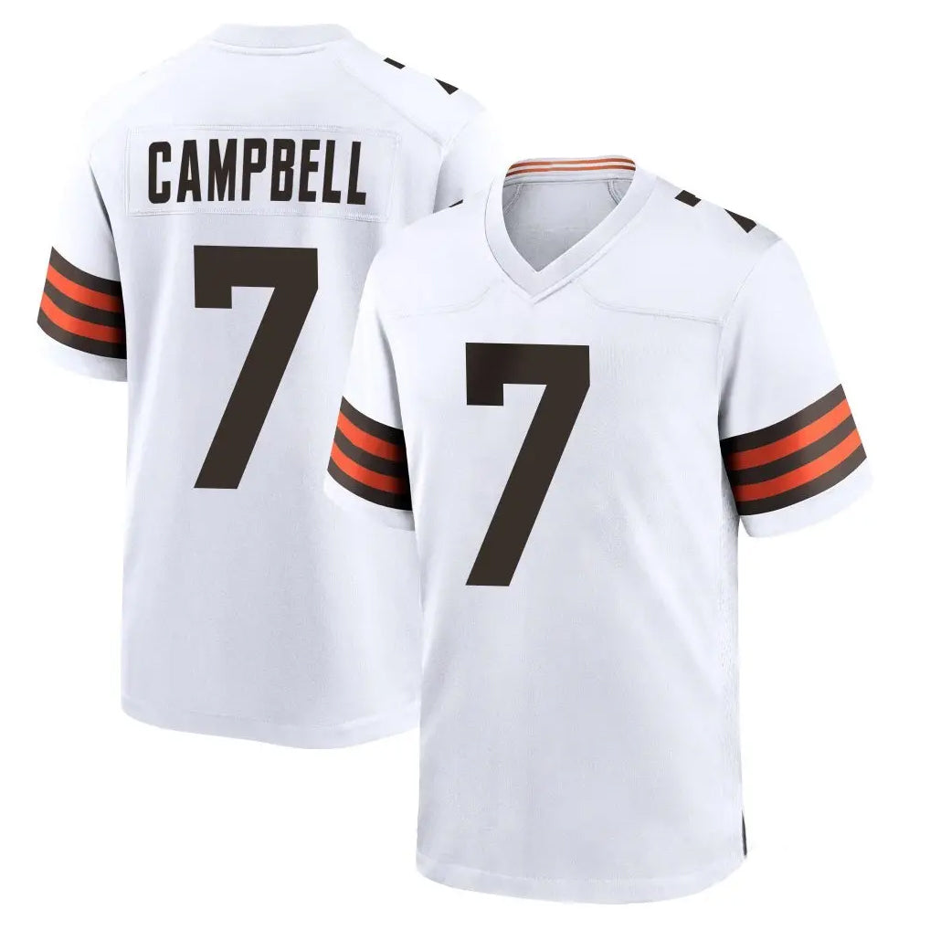Friene C.Browns #7 Tyson Campbell Player White Home Game Stitched Jerseys