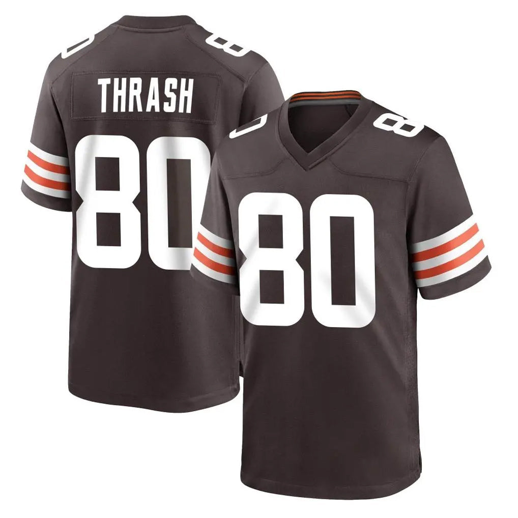 Friene C.Browns #80 Jamari Thrash Player Brown Home Game Stitched Jerseys