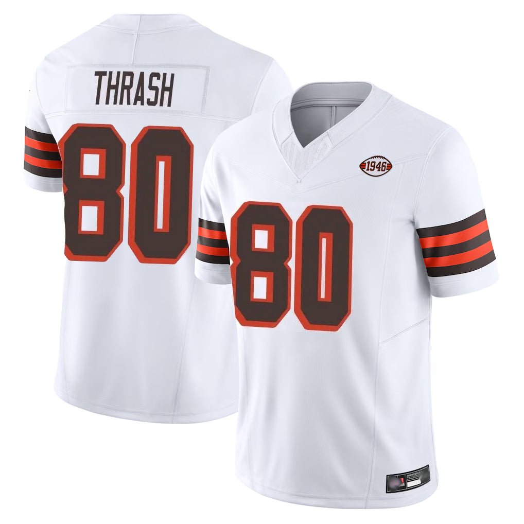 Friene C.Browns #80 Jamari Thrash Player White Limited Vapor F.U.S.E. Alternate Game Stitched Jerseys