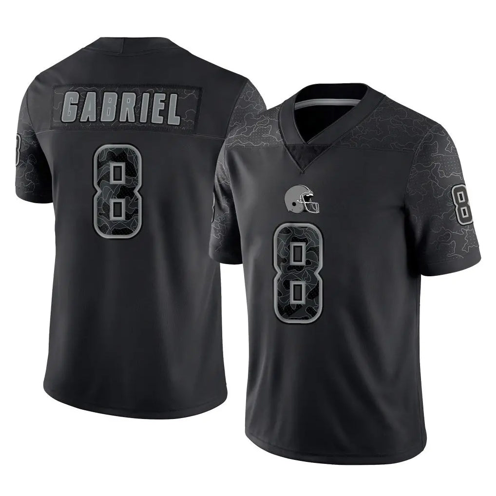 Friene C.Browns #8 Dillon Gabriel Player Black Reflective Home Game Stitched Jerseys