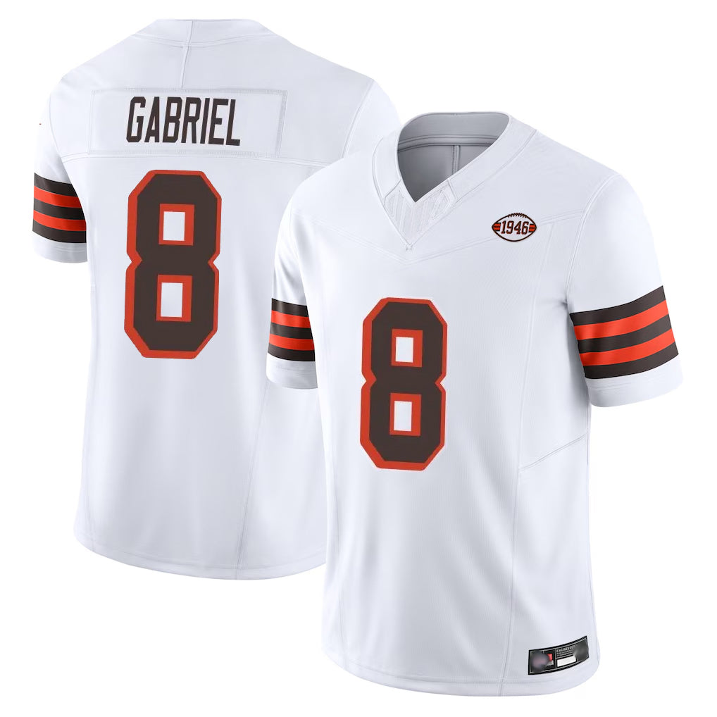 Friene C.Browns #8 Dillon Gabriel Player White Limited Vapor F.U.S.E. Alternate Game Stitched Jerseys