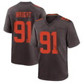 Friene C.Browns #91 Alex Wright Player Brown Alternate Home Game Stitched Jerseys