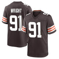 Friene C.Browns #91 Alex Wright Player Brown Home Game Stitched Jerseys