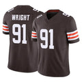 Friene C.Browns #91 Alex Wright Player Brown Vapor F.U.S.E. Limited Home Game Stitched Jerseys