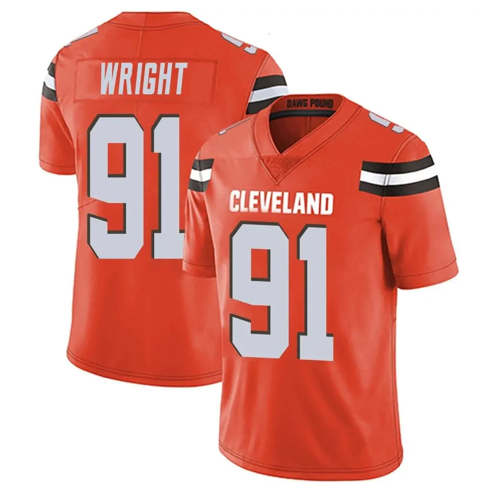Friene C.Browns #91 Alex Wright Player Orange Alternate Vapor Untouchable Limited Home Game Stitched Jerseys