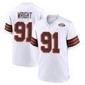 Friene C.Browns #91 Alex Wright Player White Alternate Home Game Stitched Jerseys