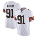 Friene C.Browns #91 Alex Wright Player White Vapor Untouchable Limited Home Game Stitched Jerseys
