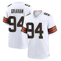 Friene C.Browns #94 Mason Graham Player White Home Game Stitched Jerseys