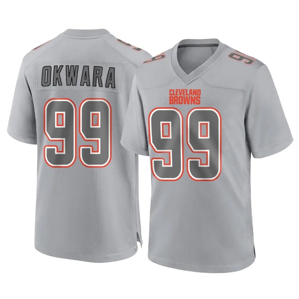 Friene C.Browns #99 Julian Okwara Player Gray Atmosphere Fashion Game Stitched Jerseys