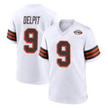 Friene C.Browns #9 Grant Delpit Player White Alternate Home Game Stitched Jerseys