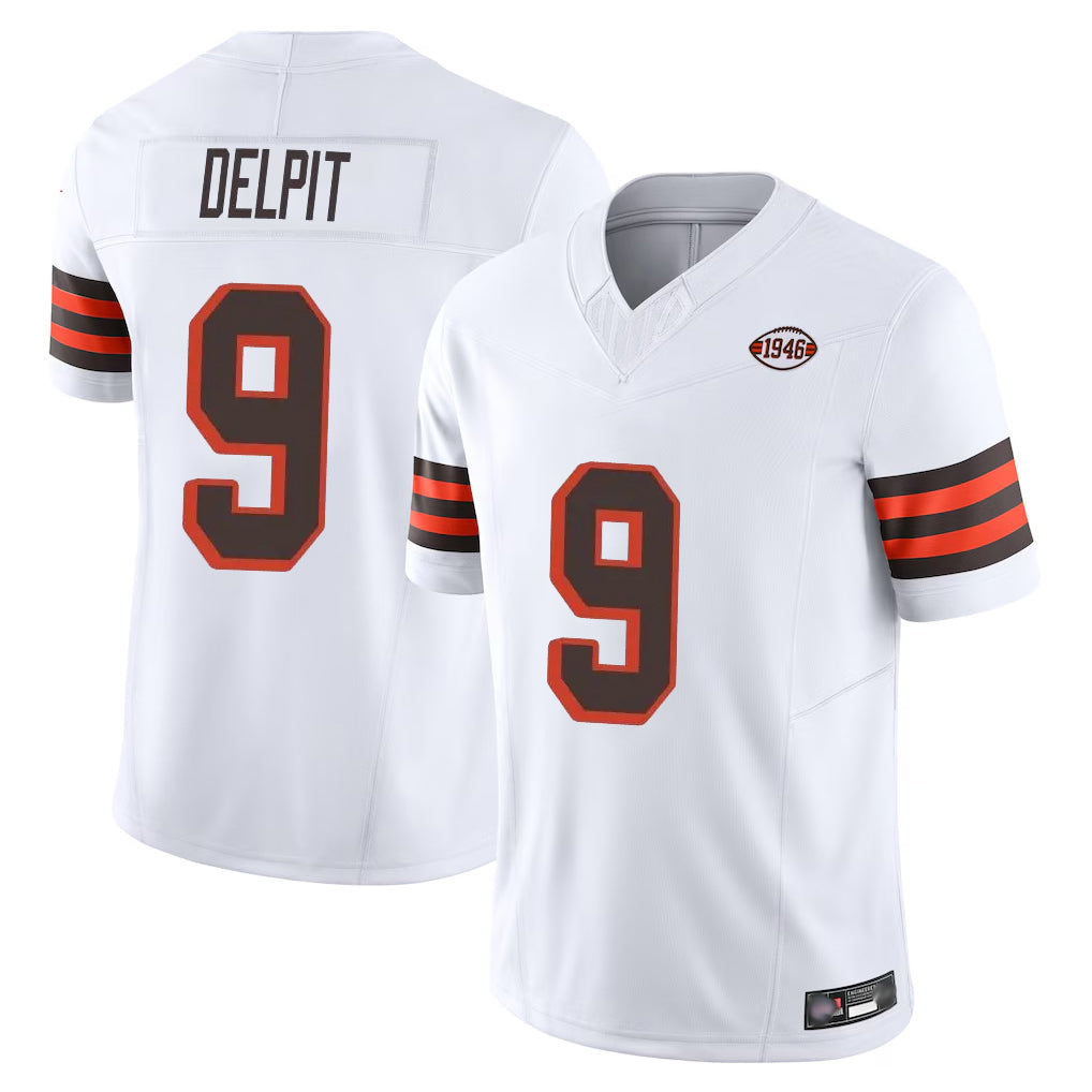 Friene C.Browns #9 Grant Delpit Player White Limited Vapor F.U.S.E. Alternate Game Stitched Jerseys