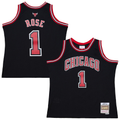 Friene C.Bulls #1 Derrick Rose Mitchell & Ness Black Big & Tall 201011 Swingman Jerseys