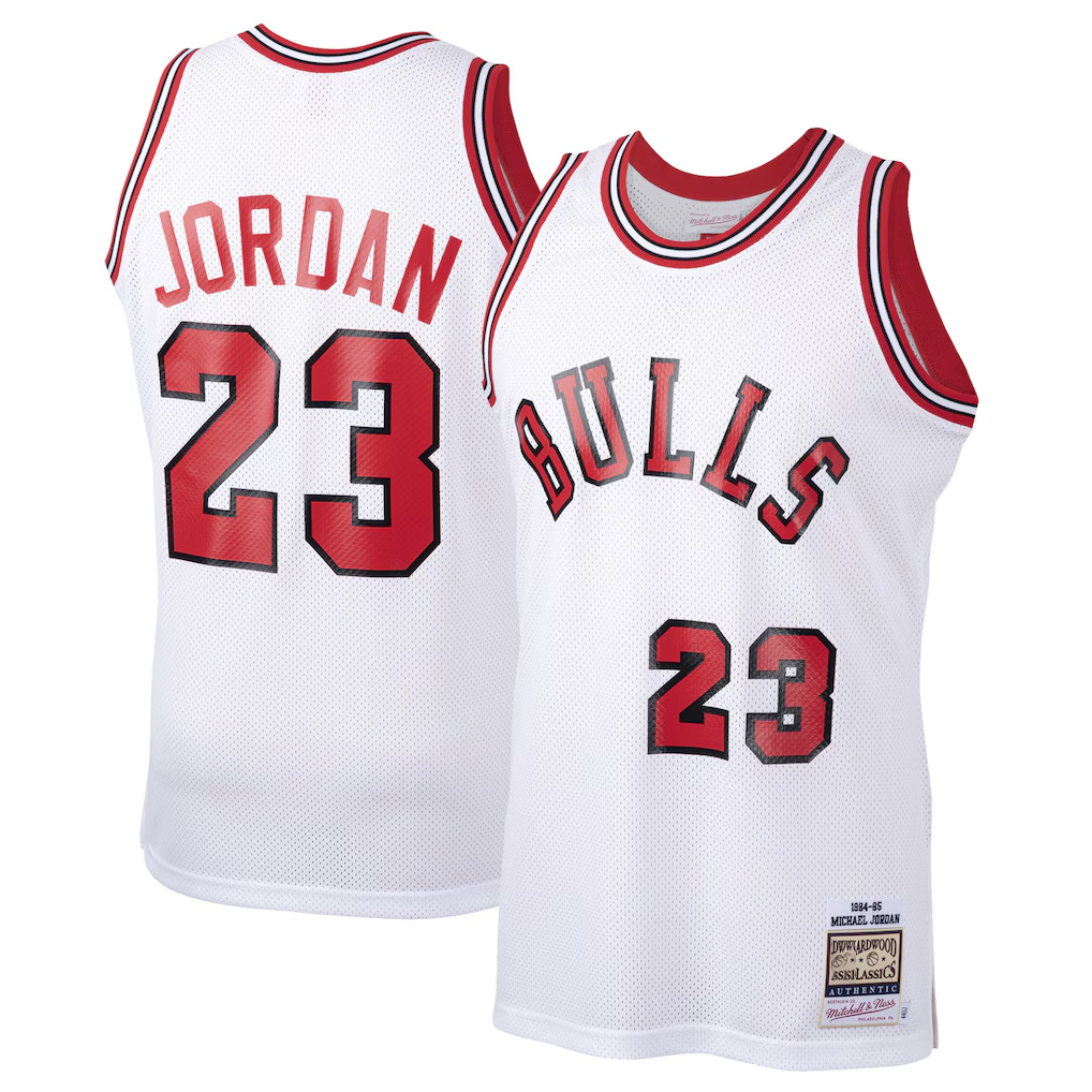 Friene C.Bulls #23 Michael Jordan Mitchell & Ness White 198485 Hardwood Classics Rookie Authentic Jerseys