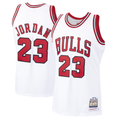 Friene C.Bulls #23 Michael Jordan Mitchell & Ness White 199798 Hardwood Classics Authentic Jerseys