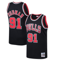 Friene C.Bulls #91 Dennis Rodman Mitchell & Ness Black 199798 Hardwood Classics Swingman Jerseys