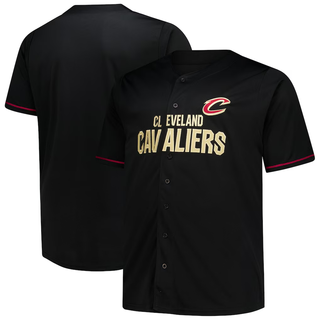 Friene C.Cavaliers Black Big & Tall Pop Full-Button Jerseys