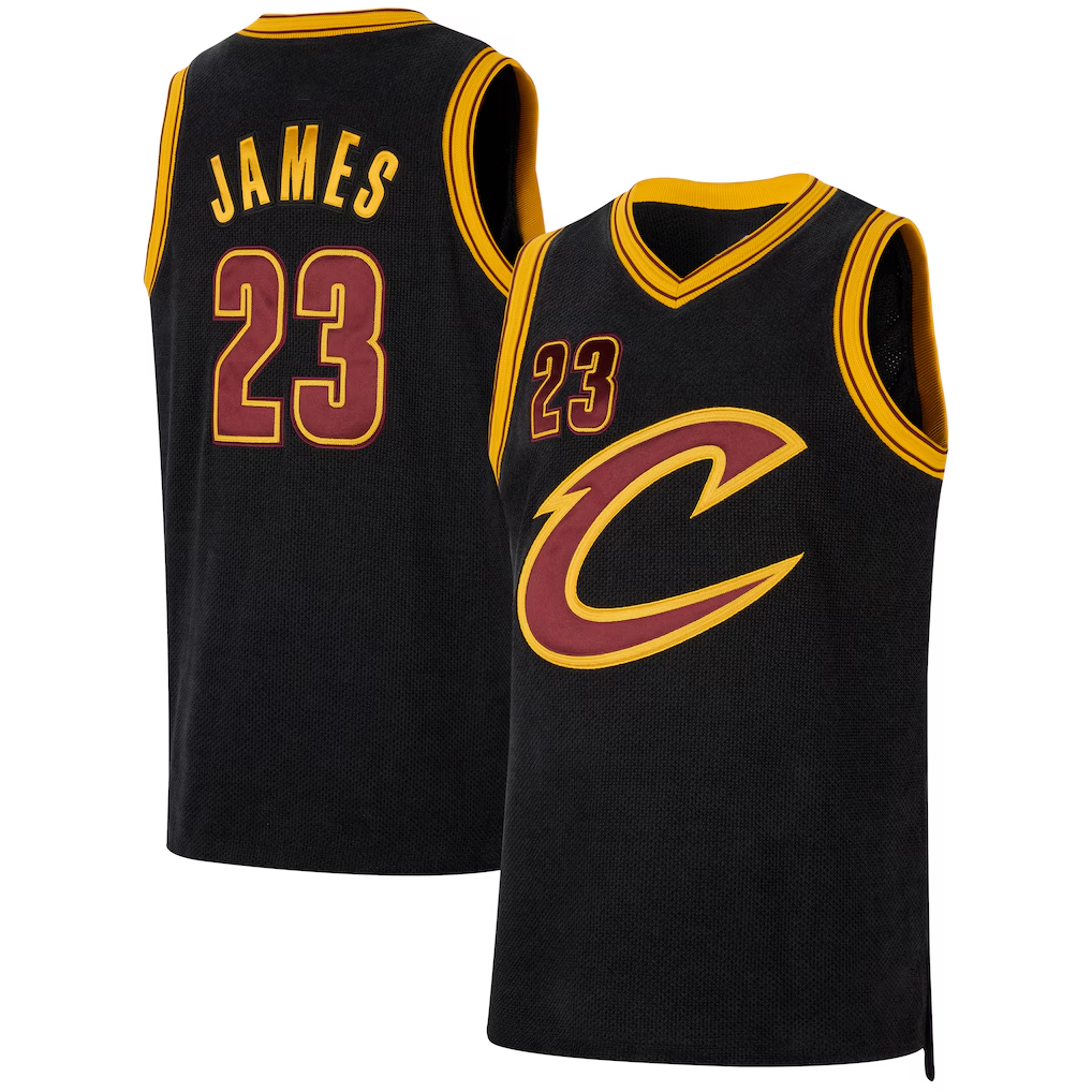Friene C.Cavaliers #23 LeBron James Black Forever King Authentic Jerseys