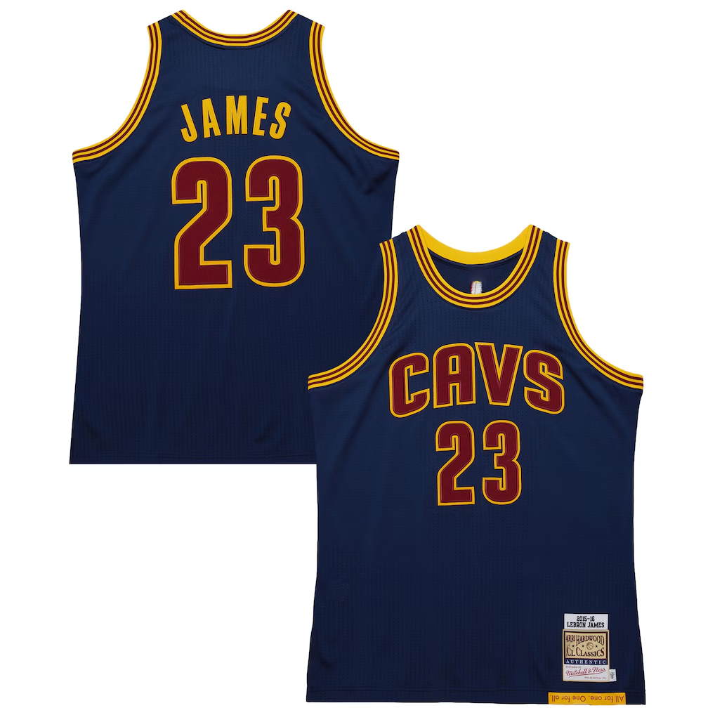 Friene C.Cavaliers #23 LeBron James Mitchell & Ness Navy Big & Tall 201516 Swingman Jerseys