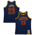 Friene C.Cavaliers #23 LeBron James Mitchell & Ness Navy Big & Tall 201516 Swingman Jerseys