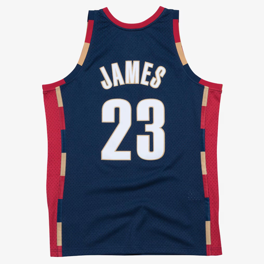 Friene C.Cavaliers #23 LeBron James Mitchell & Ness Navy Hardwood Classics Swingman Jerseys