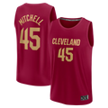 Friene C.Cavaliers #45 Donovan Mitchell Wine Fast Break Replica Jerseys - Icon Edition