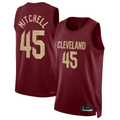 Friene C.Cavaliers #45 Donovan Mitchell Wine Swingman Jerseys - Icon Edition