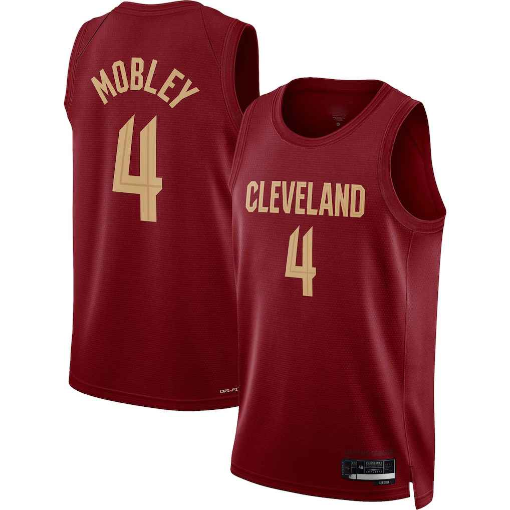 Friene C.Cavaliers #4 Evan Mobley Wine Swingman Jerseys - Icon Edition