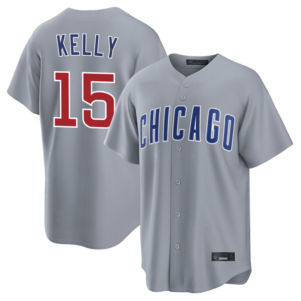 Friene C.Cubs #15 Carson Kelly Player Gray Home Game Stitched Jerseys