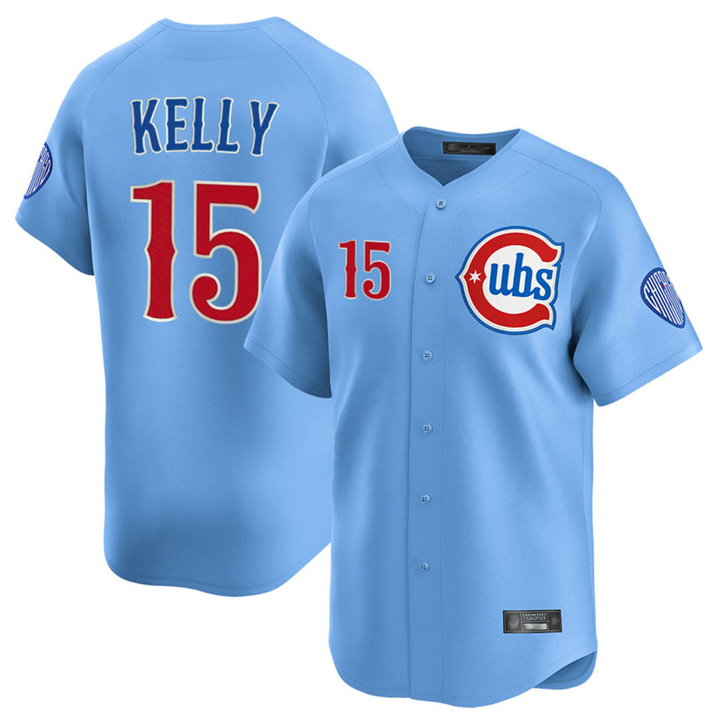 Friene C.Cubs #15 Carson Kelly Player Light Blue Limited Home Stitched Jerseys