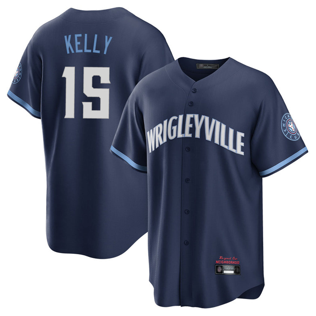 Friene C.Cubs #15 Carson Kelly Player Navy City Connect Home Game Stitched Jerseys