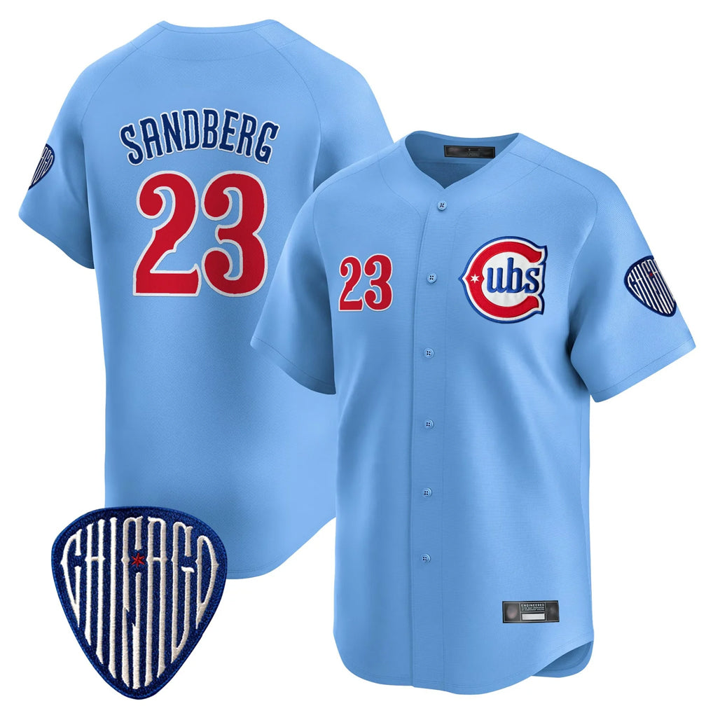 Friene C.Cubs #23 Ryne Sandberg Player Blue Vapor Premier Limited Home Stitched Jerseys