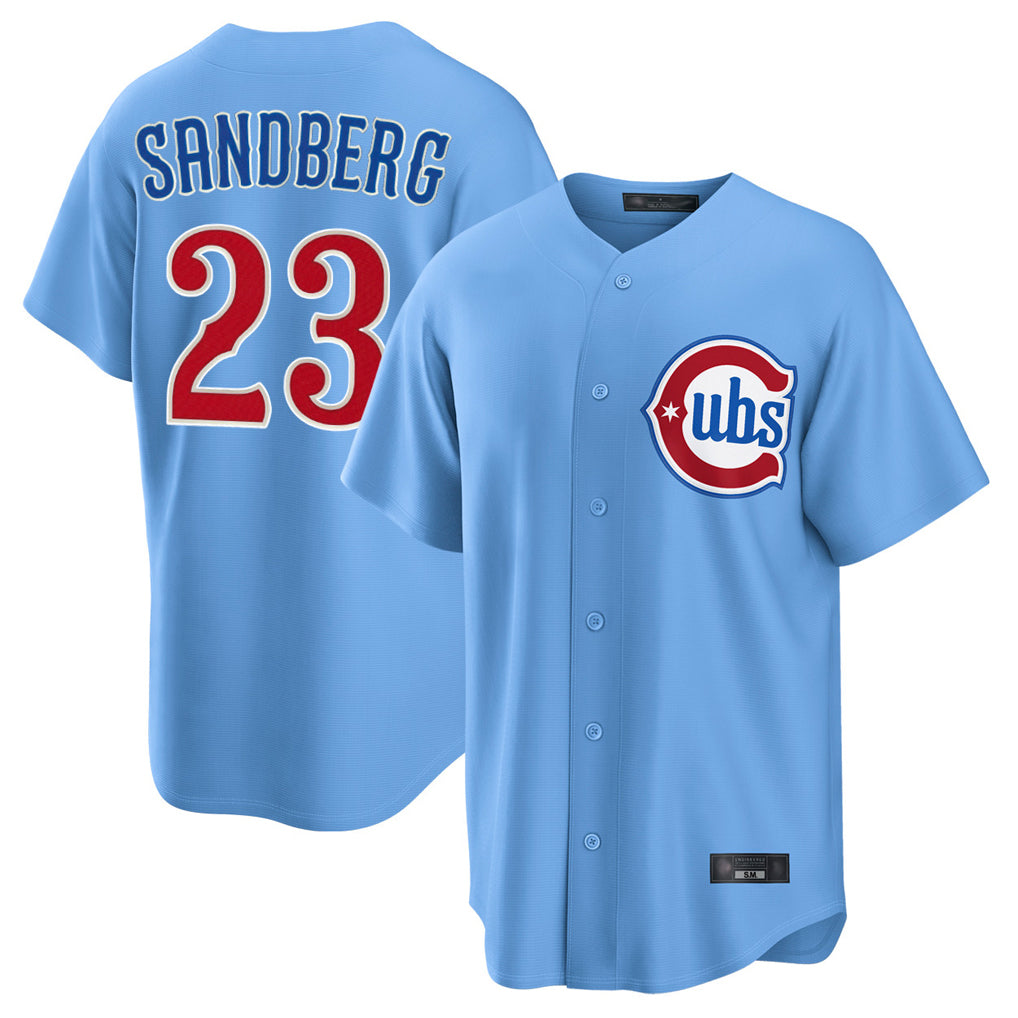 Friene C.Cubs #23 Ryne Sandberg Player Light Blue Home Game Stitched Jerseys