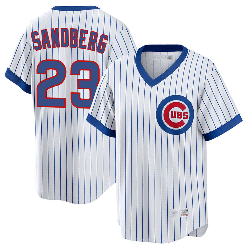 Friene C.Cubs #23 Ryne Sandberg Player White T-shirt Cooperstown Collection Limited Stitched Jerseys