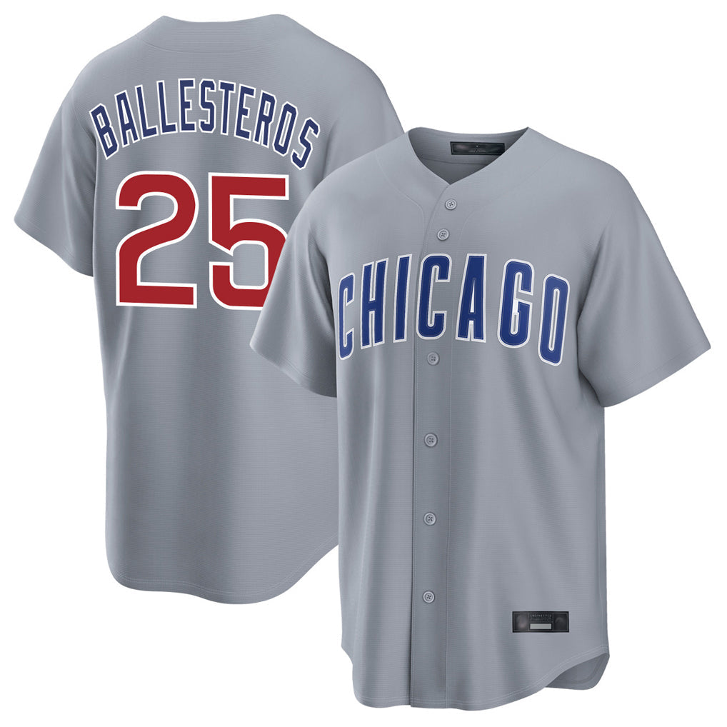 Friene C.Cubs #25 Mois¡§|s Ballesteros Player Gray Home Game Stitched Jerseys