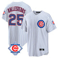 Friene C.Cubs #25 Mois¡§|s Ballesteros Player White 150th Anniversary Home Game Stitched Jerseys