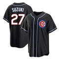 Friene C.Cubs #27 Seiya Suzuki Player Black Fashion Out Game Stitched Jerseys