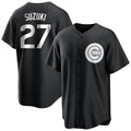 Friene C.Cubs #27 Seiya Suzuki Player Black Game Stitched Jerseys