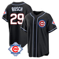 Friene C.Cubs #29 Michael Busch Player Black Fashion Out 150th Anniversary Game Stitched Jerseys