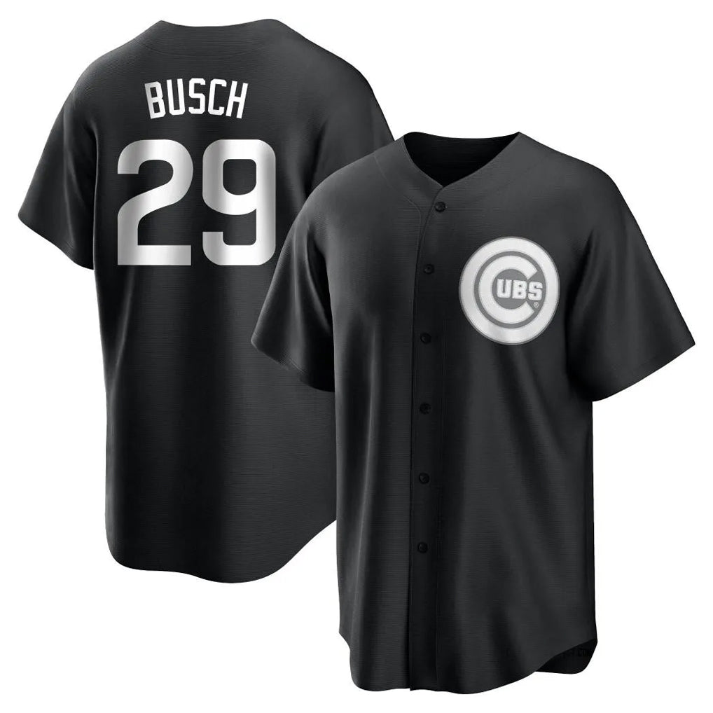 Friene C.Cubs #29 Michael Busch Player Black Game Stitched Jerseys