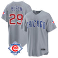 Friene C.Cubs #29 Michael Busch Player Gray 150th Anniversary Home Game Stitched Jerseys