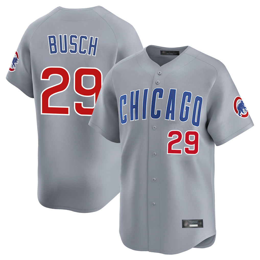 Friene C.Cubs #29 Michael Busch Player Gray Road Limited Home Stitched Jerseys