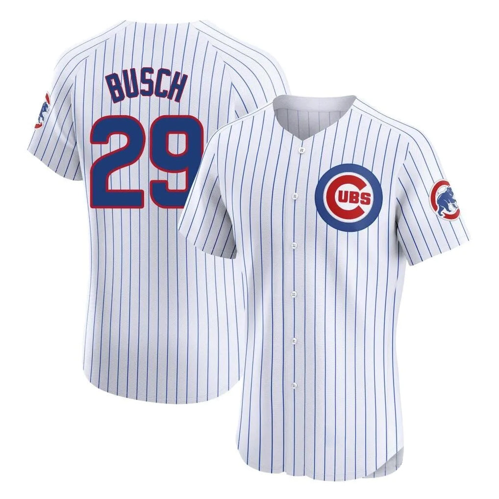 Friene C.Cubs #29 Michael Busch Player White Limited Elite Home Game Stitched Jerseys