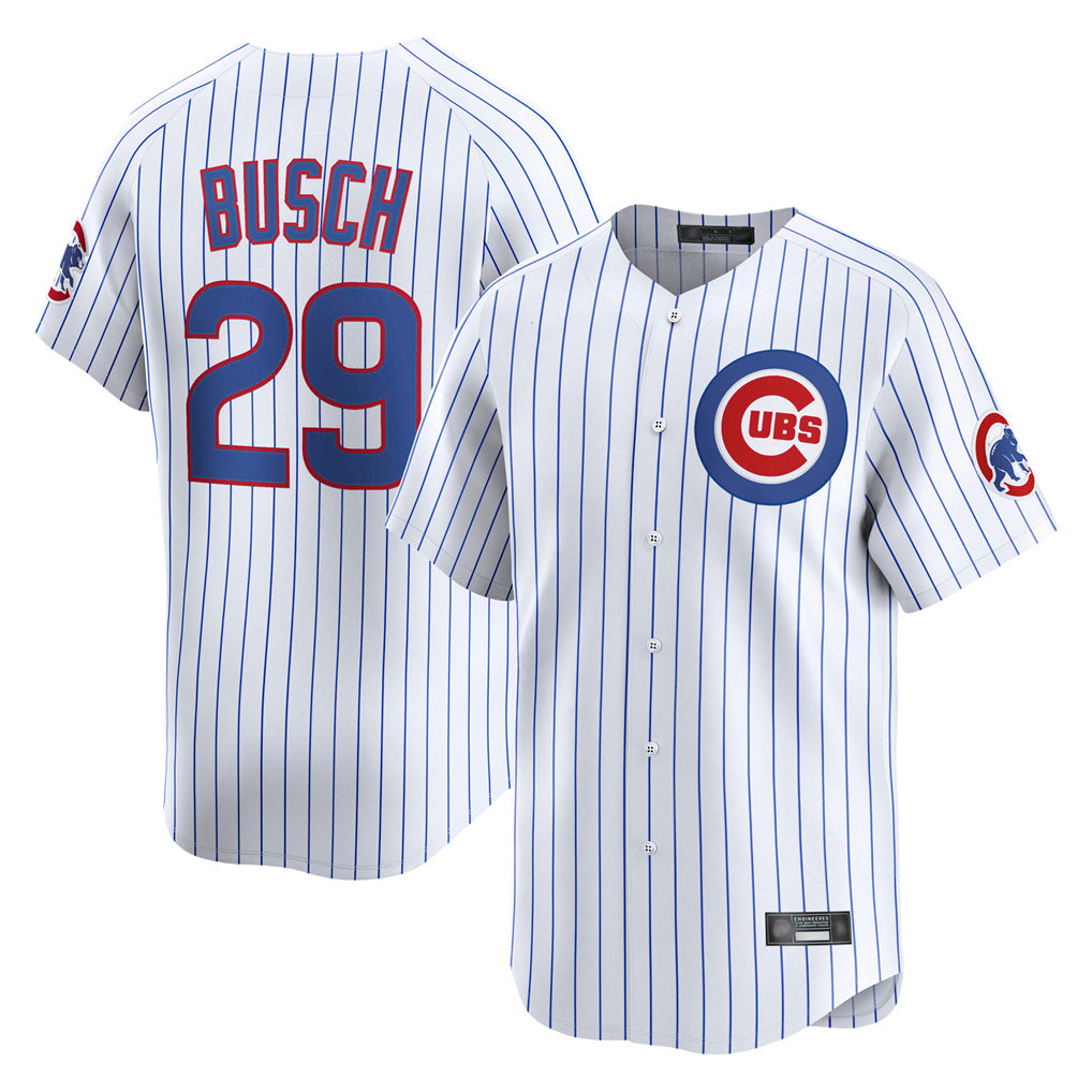 Friene C.Cubs #29 Michael Busch Player White Limited Home Game Stitched Jerseys
