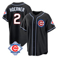 Friene C.Cubs #2 Nico Hoerner Player Black Fashion Out 150th Anniversary Game Stitched Jerseys