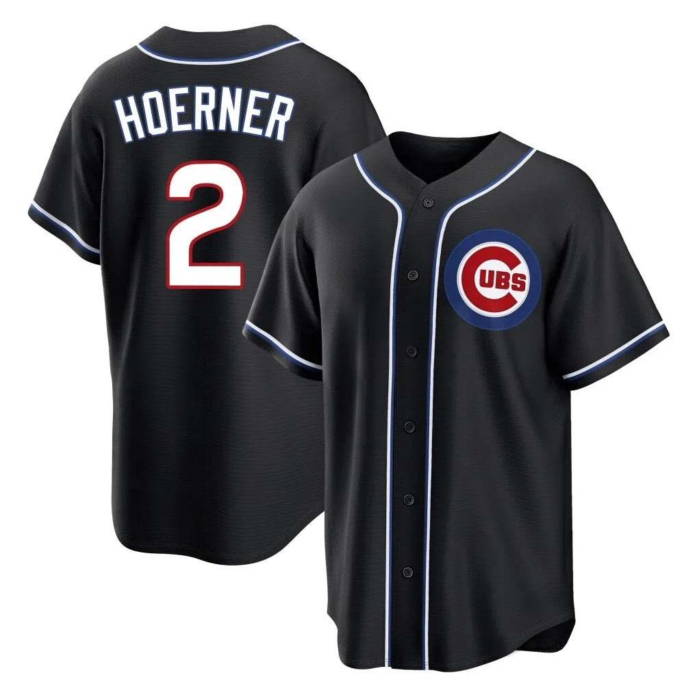 Friene C.Cubs #2 Nico Hoerner Player Black Fashion Out Game Stitched Jerseys