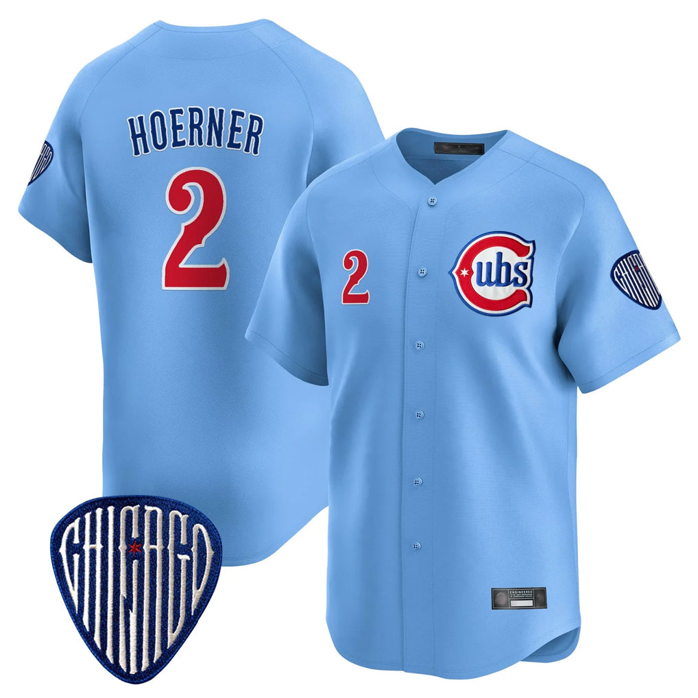Friene C.Cubs #2 Nico Hoerner Player Blue Vapor Premier Limited Home Stitched Jerseys