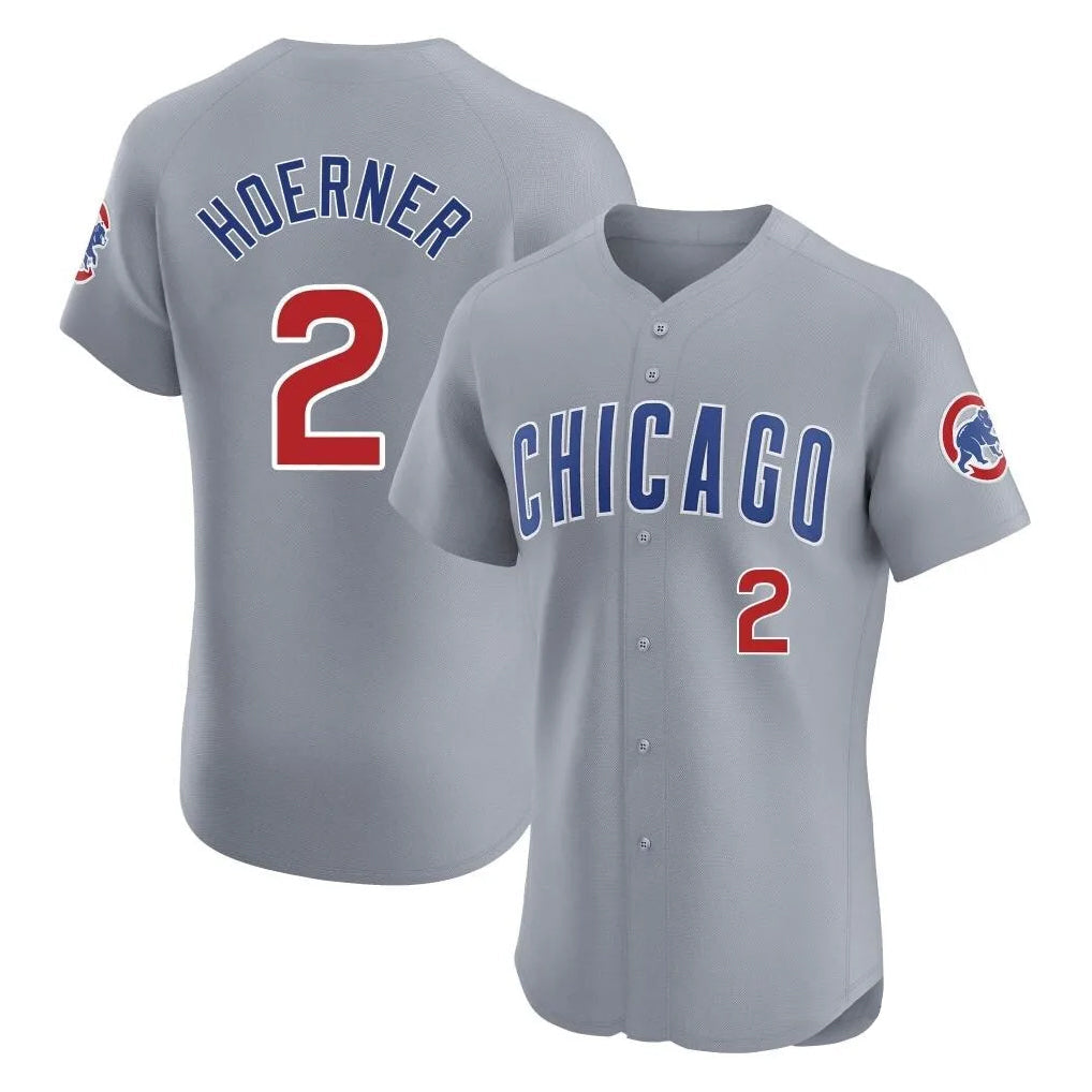 Friene C.Cubs #2 Nico Hoerner Player Gray Road Limited Elite Home Stitched Jerseys